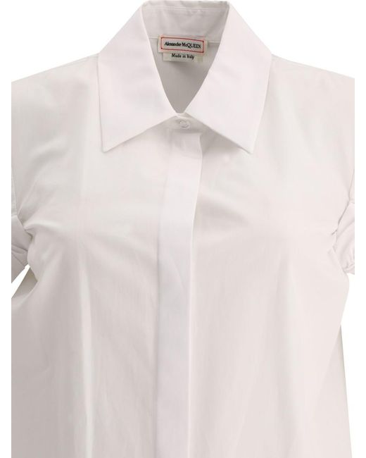 Alexander McQueen White Ruffled T-shirt