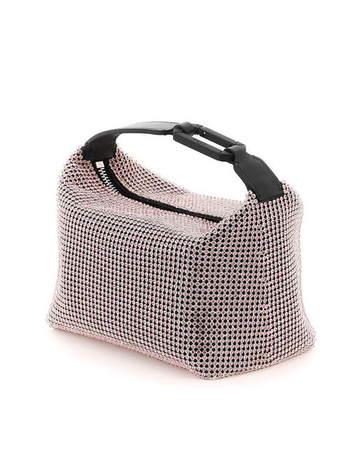 Moonbag embellished mesh pouch in silver - Eera
