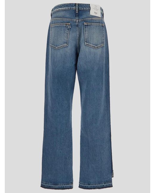 3x1 Blue Asymmetric Bottom Sabina Jeans
