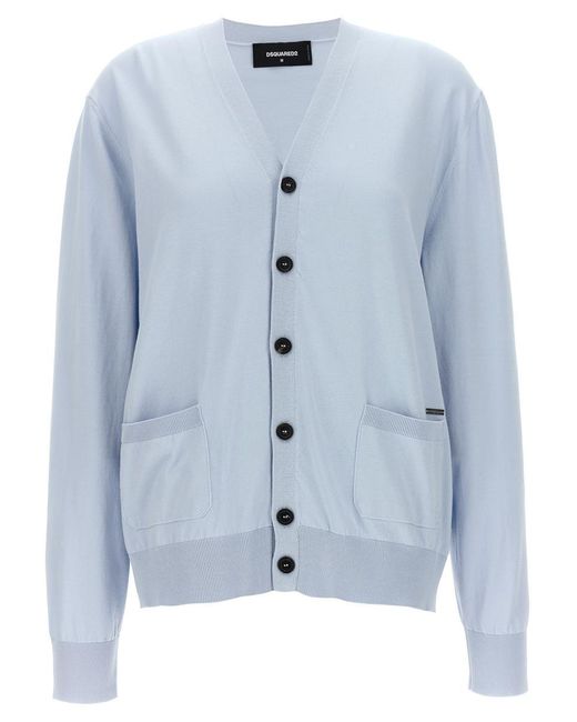 DSquared² Blue Knit Cardigan Sweater, Cardigans