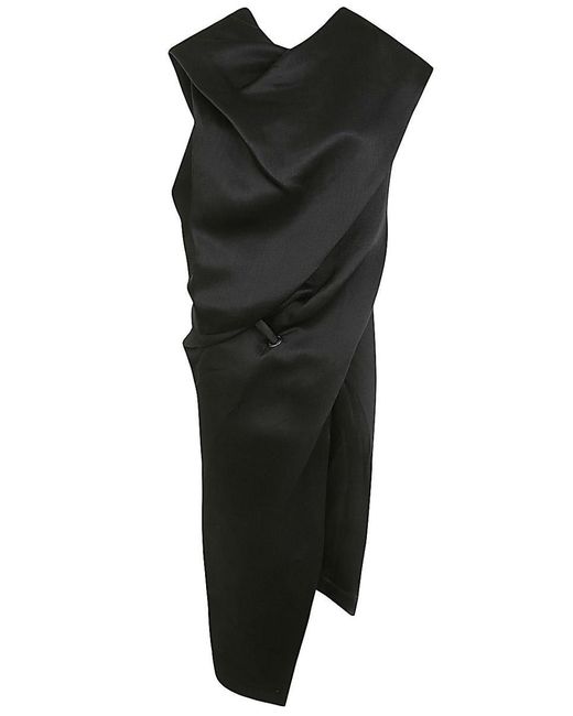 Issey Miyake Black Enveloping Midi Dress Clothing