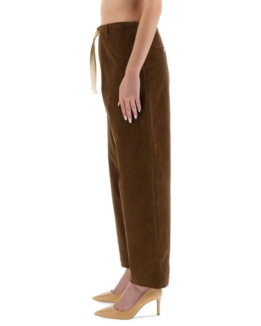 パンツ Moschino Brown Wide-Leg Corduroy Pants With Drawstring Waist Moschino Wide-Leg Corduroy Pants With Drawstring Waist in