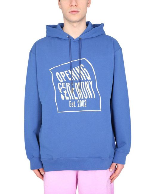 Opening Ceremony Blue Sweatshirt With Logo Box for men
