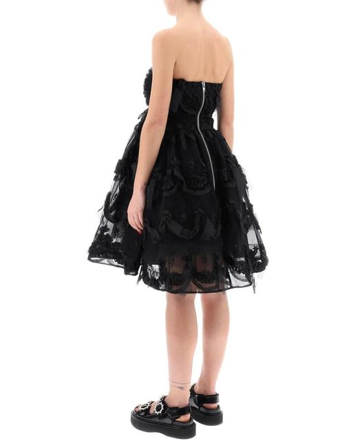 Simone Rocha Black Tulle Dress With Bows And Embroidery