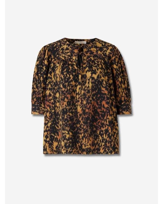 Ulla Johnson Brown Printed Blouse