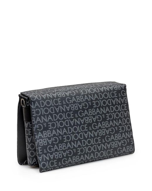 Dolce & Gabbana Gray Jacquard Shoulder Bag for men