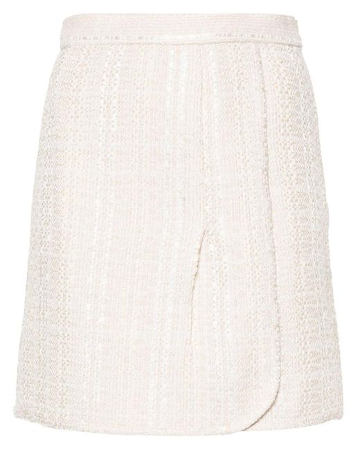 IRO White Cotton Blend Wrapped Skirt