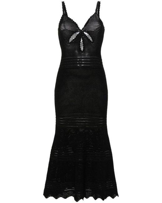 Self-Portrait Black Semi-Transparent Dress