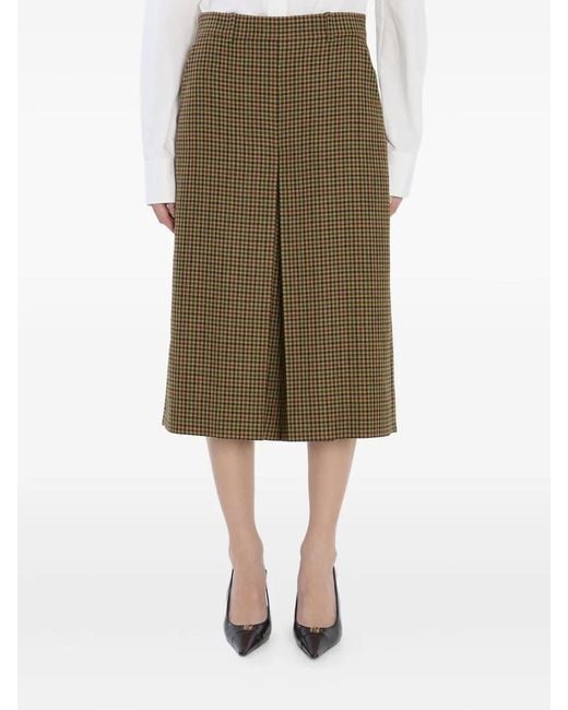 Saint Laurent Green Pantalon Lainage Petits Carrea