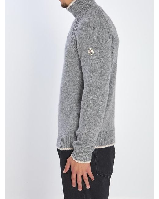 Moncler Gray Turtleneck Sweater for men