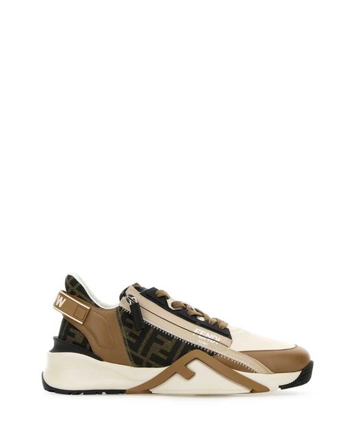 Fendi multicolor leather sneakers outlet