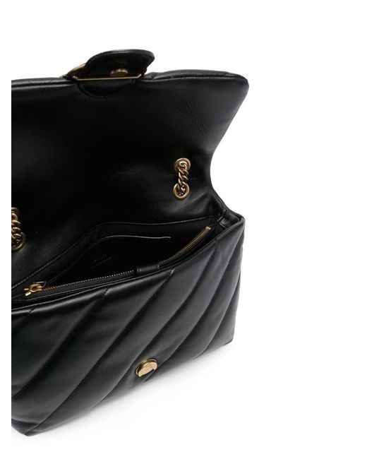 Pinko Black Leather Shoulder Bag