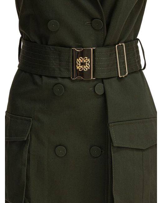 Elie Saab Gabardine Midi Dress Palm Shade40 Gabardine in
