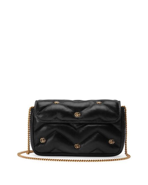 Gucci Black Mini GG Marmont Shoulder Bag