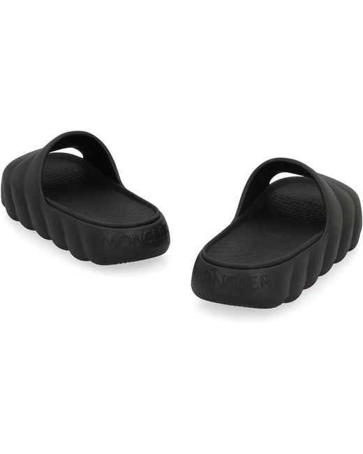 Moncler Black Lilo Rubber Slides for men