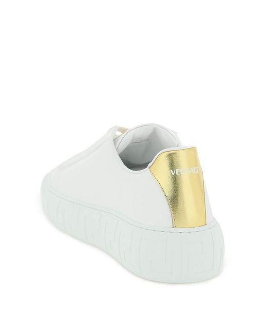 Versace White 'Greca' Sneakers With Logo for men