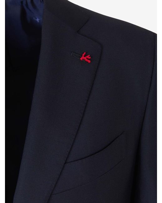 Isaia Blue Wool Mohair Suit for men
