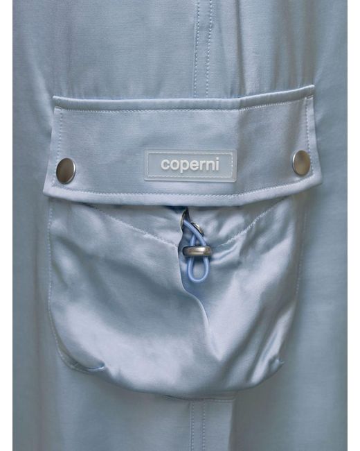 Coperni Blue Light Cargo Skirt With Drawsrtring