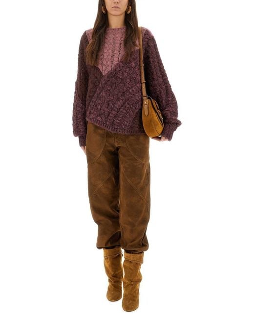 Isabel Marant Red Patchwork "Daryl" Sweater