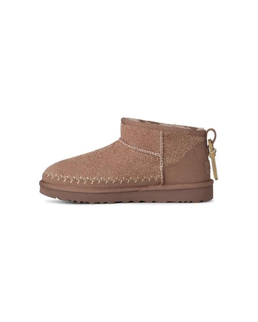 Ugg Brown "Classic Ultra Mini Biarritz" Ankle Boots