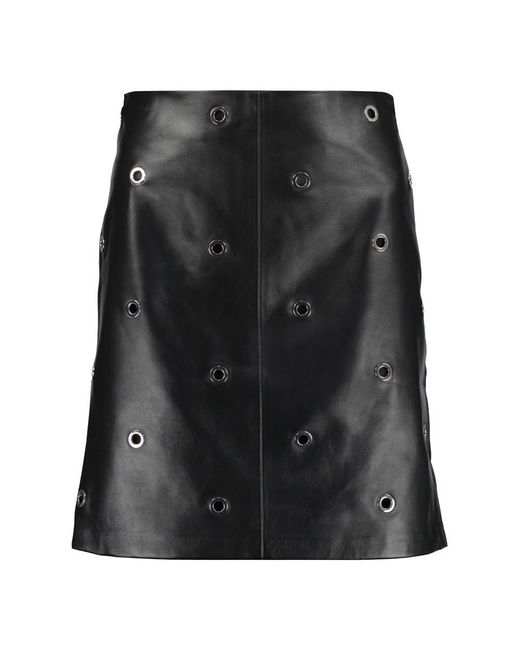Max Mara Black Sportmax - Flyth Leather Mini Skirt