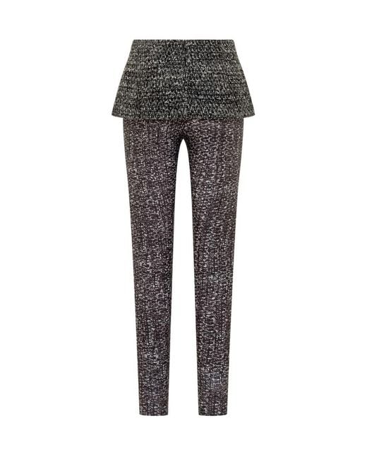 DIESEL Black And Gray Tweed Pants With Peplum