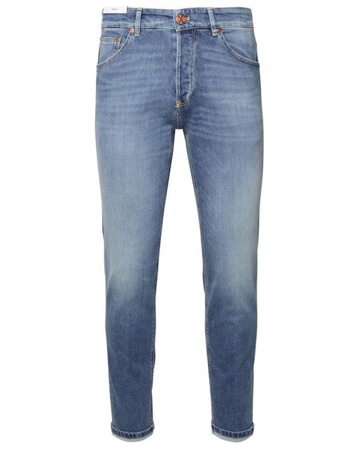 Pt05 Light Blue Cotton Jeans for men