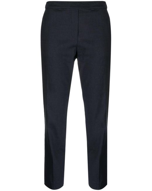 Theory Blue Mid-rise Cropped Trousers