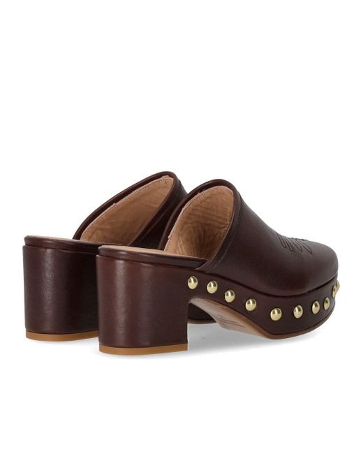 Duccio Del Duca Brown Heeled Clog