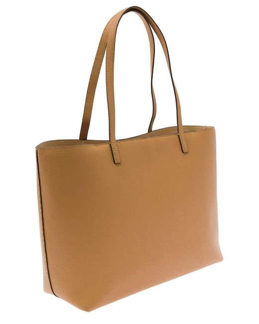 Tory Burch Brown 'Mcgraw' Tote Bag Wit Double T Detail
