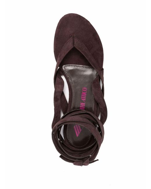 The Attico Brown Open-Toe Suede 'Beth' Sandals