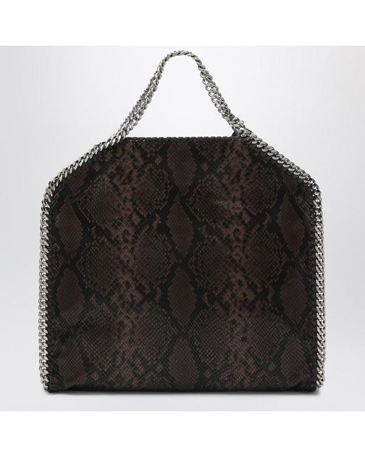 Stella McCartney Black Falabella Tote Fold Over With Snake Print