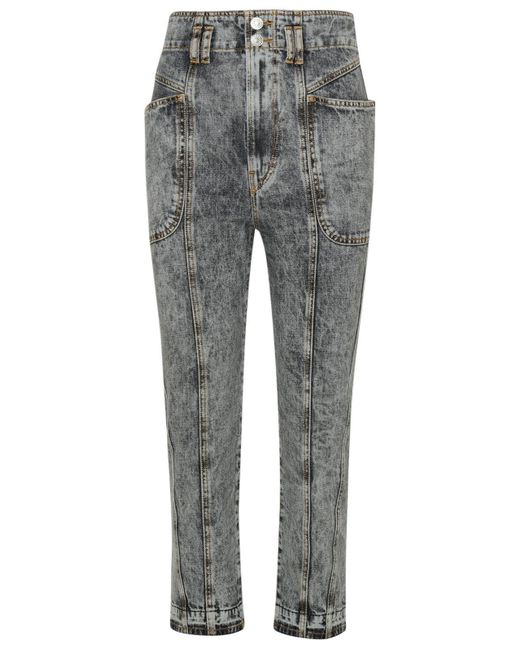 Étoile Isabel Marant Grey Cotton Tucson Jeans in Gray - Save 52% | Lyst