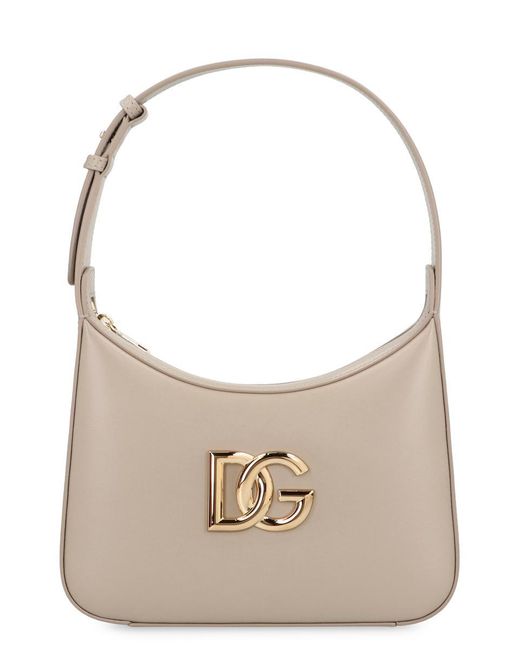 Dolce & Gabbana Gray 3.5 Leather Shoulder Bag