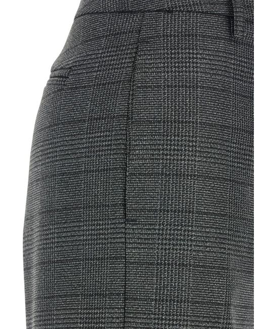 Plain Gray Trousers With Striped Motif