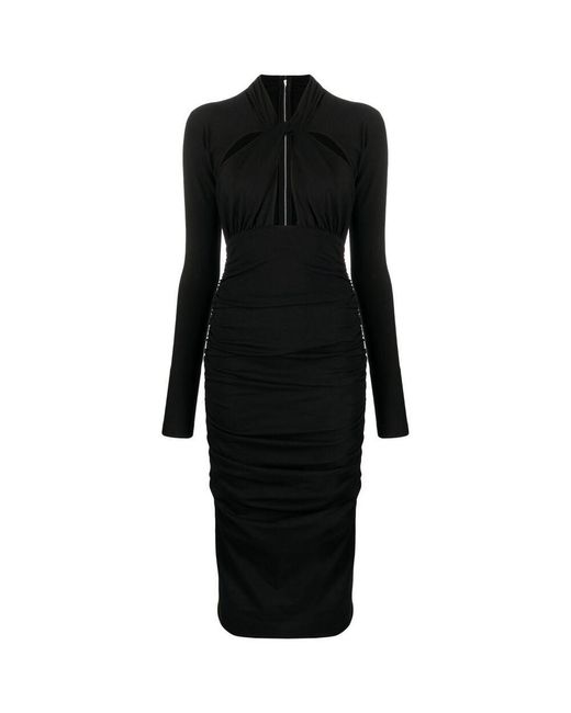 Dolce & Gabbana Black Longuette Dress With Cut-Out