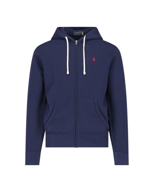 Polo Ralph Lauren Blue Zip Hoodie for men