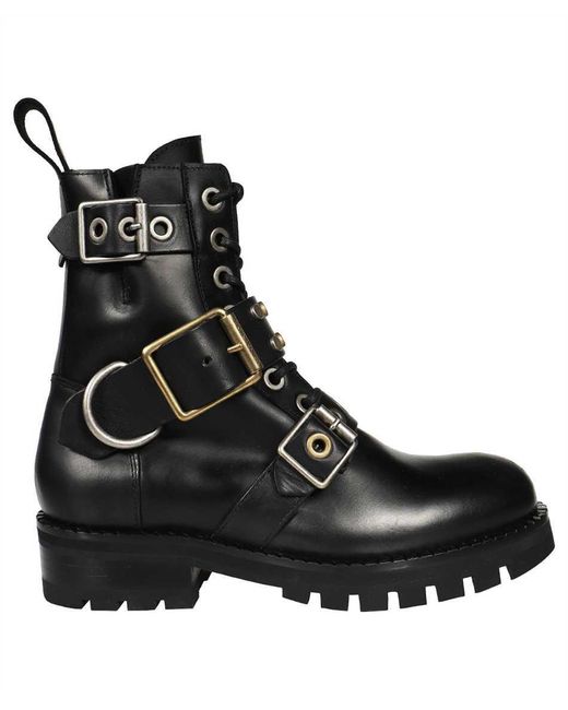 Vivienne Westwood Black Leather Combat Boots for men