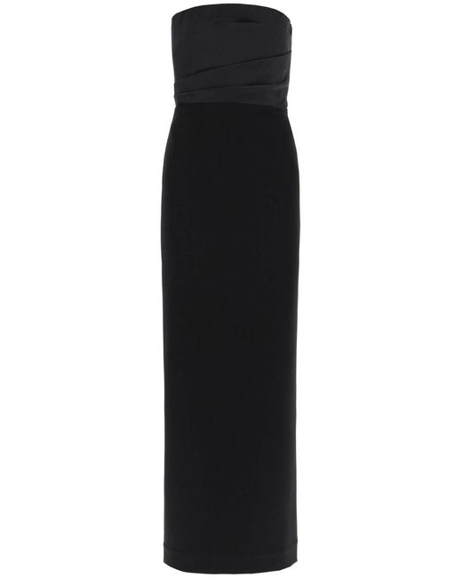 Solace London Black Maxi Dress Afra Without Shoulder