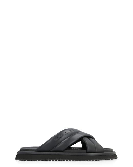 Dolce & Gabbana Black Eco-leather Slides for men