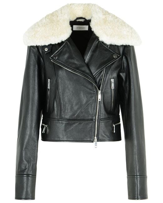 Sportmax Black 'Toscana' Leather Jacket