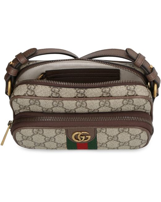 Gucci Gray Ophidia Messenger Bag In GG Supreme Fabric for men