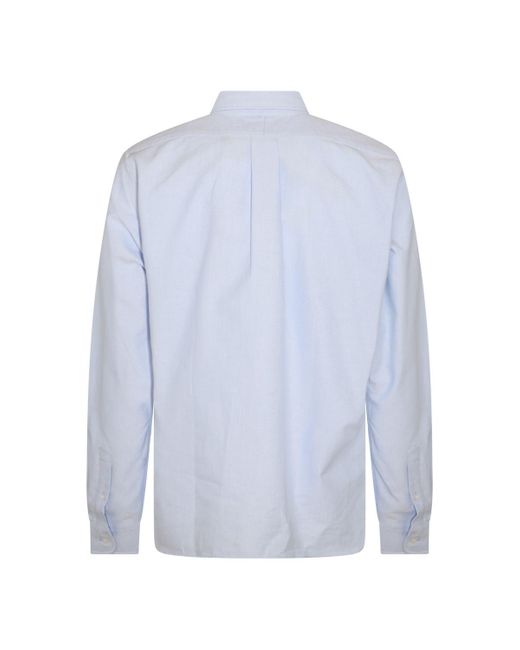 KENZO Light Blue Cotton Boke Flower Shirt for men