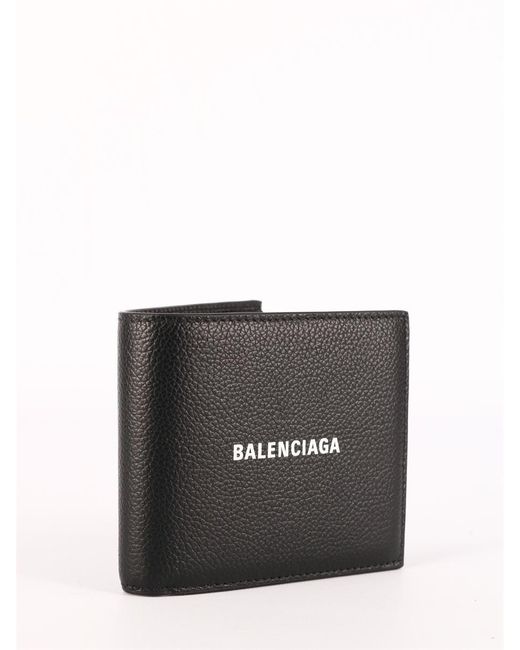 Balenciaga Men's Black Cash Square Folded Wallet