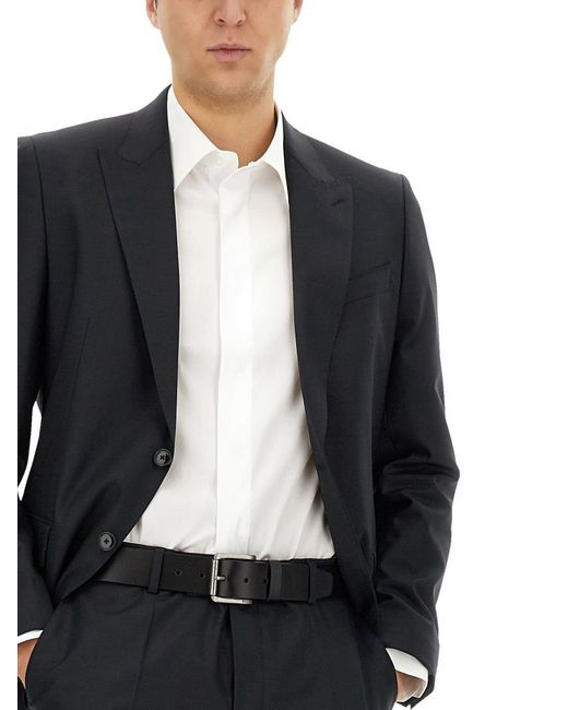 Boss Black Slim Fit Wool Blend Suit With Micro Pattern for men