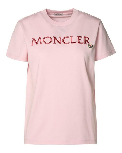 Moncler Pink T-shirt With Logo,