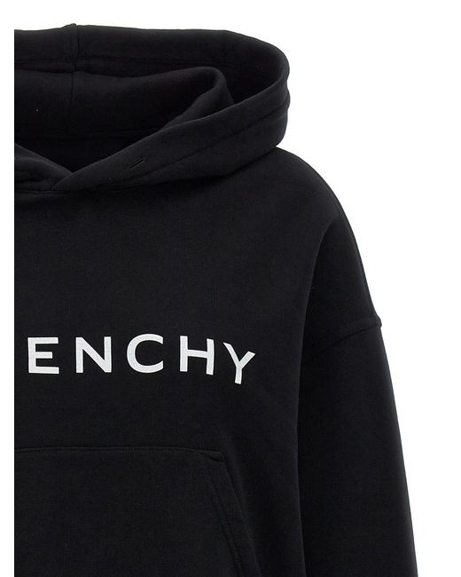 Givenchy Black Logo Print Hoodie