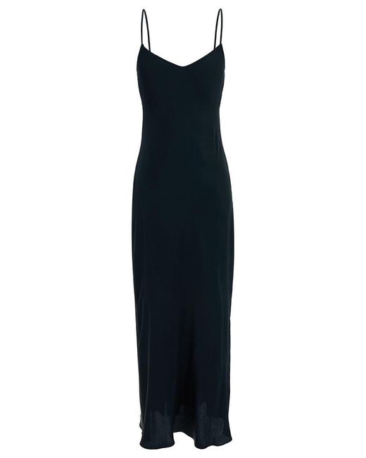 Antonelli Blue Long Dress With V Neckline
