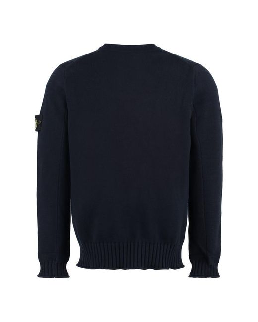 Stone Island Blue Wool Blend Sweater for men