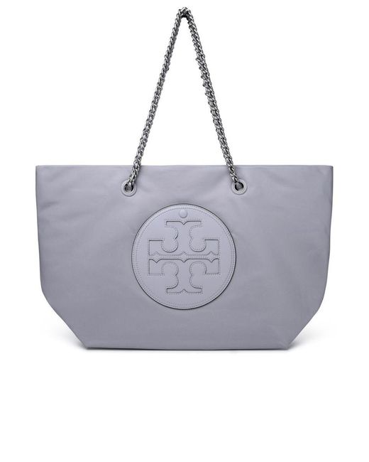 Tory Burch Gray 'Ella' Recycled Nylon Shopping Bag